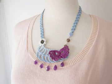 手工蕾絲飾品(愛爾蘭蕾絲項鍊---愛爾蘭之戀 6-b)