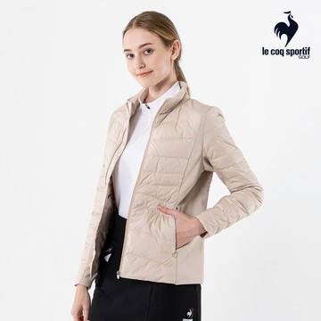 【LE COQ SPORTIF GOLF公雞高爾夫】女款卡其色百搭修身抗UV防風保暖羽絨外套 QLS6T601
