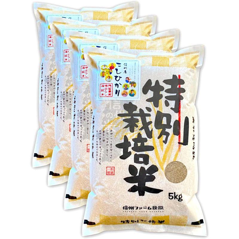 5分づき残留農薬不検出 信州産 こしひかり 20kg（5kg×4） 令和4年産 《受注精米》 米 お米 コメ 精米 長野県 信州ファーム荻原