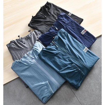 硬貨 高科技納米面料 外貿男裝尾貨輕薄透氣防曬衣連帽休閑夾克潮