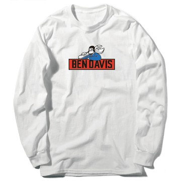 BEN DAVIS BDZ3-1005-02 PRINT L/S TEE 抗菌防臭 長T (白色)