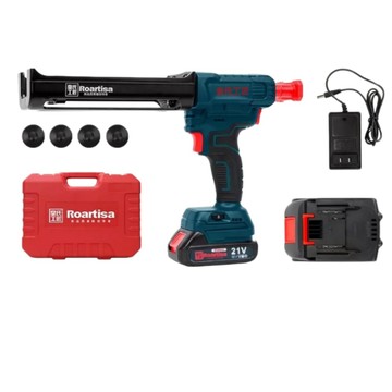 其它電動工具 21V 無線電動硬膠槍 全套工具箱一電一充  門窗矽利康裝修打膠機 附塑鋁工具箱