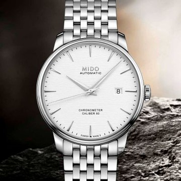 MIDO美度 Baroncelli 永恆天文台矽游絲系列 白頁岩紋面40㎜ M6(M0274081103100)