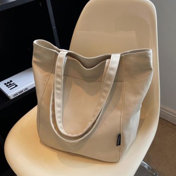 帆布包包女2025新款秋冬大容量時尚簡約單肩布袋大學生通勤托特包