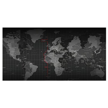 加大世界地圖多功能鼠墊 900 x 400 x 3mm 黑色/灰色 鍵盤墊