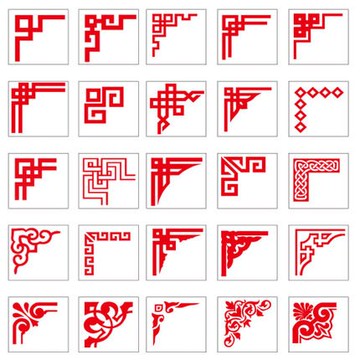 中式角花墻貼紙 玻璃櫥窗客廳書房裝飾貼 中國風家居墻貼紙玻璃貼1入