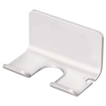 FAmILyLIFE 生活 簡約風航太鋁免打孔吹風機收納架 免釘膠款 2個  極簡白  1組