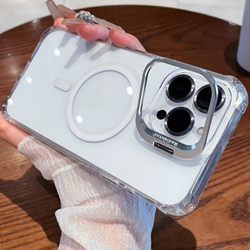 高級感氣囊防摔magsafe可磁吸防摔殼 隱形支架款iphone17promax磁吸手機殼16 15系列