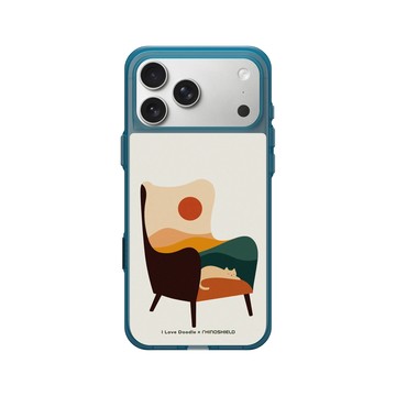 iPhone 17 Pro Max Clear (相機按鈕) 夜幕藍 - ilovedoodle (Lim Heng Swee) - Cat Landscape - Chair 貓咪椅子
