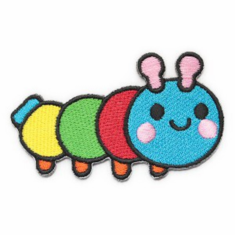 ワッペン アイロン イモムシ かわいい カラフル キャラクター アップリケ わっぺん Wappen アイロンで簡単貼り付け 通販 Lineポイント最大1 0 Get Lineショッピング