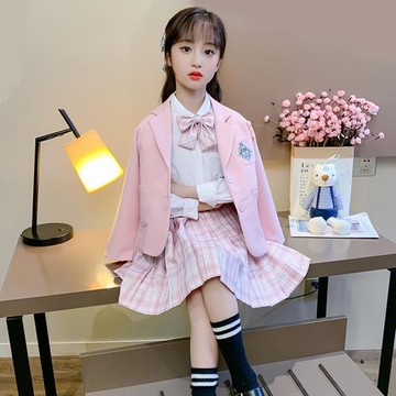 女童jk制服裙套裝春秋2025新款兒童裙子女大童女孩洋氣學院風秋裝