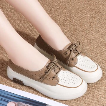 孕婦真皮運動鞋女2025春秋新款腳腫外穿休閑散步鞋軟底防滑板鞋女