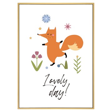 春日的小狐狸 踏青 木框  30 x 40cm  木色