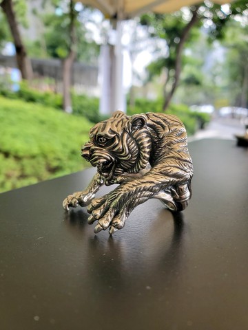 925銀手作老虎戒指