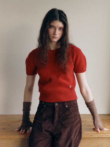 wool blended short-sleeve pullover_4colors