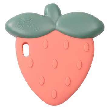 矽膠固齒搖鈴 柔軟安全 舒緩長牙不適 促進感官發展  甜心草莓  1個