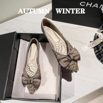 單鞋女平底淺口2023新款秋冬鞋子尖頭軟底女士瓢鞋大碼女鞋41一43