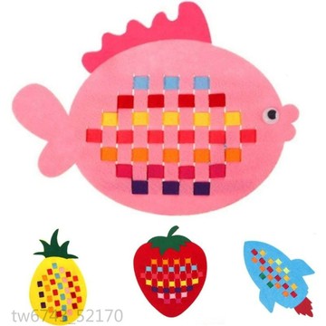 幼兒園區角兒童手工禮物趣味diy不織布編織條教具資料包益智玩具