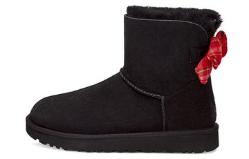 WMNS UGG MINI BAILEY BOW PLAID RIBBON BLACK RED