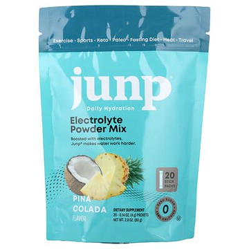 JUNP Hydration, 電解質粉末衝劑，菠蘿椰子味，20 條，每條 0.14 盎司（4 克）