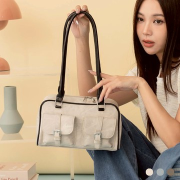 天藍小舖-雲霧色彩皮帶釦肩背包-共3色-$490【A15153106】