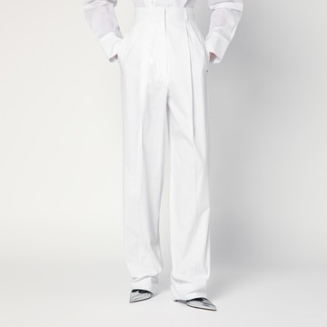 Wide white cotton trousers