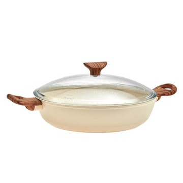 Sambonet ｜RockNRose雙耳平底深鍋附蓋28cm．粉