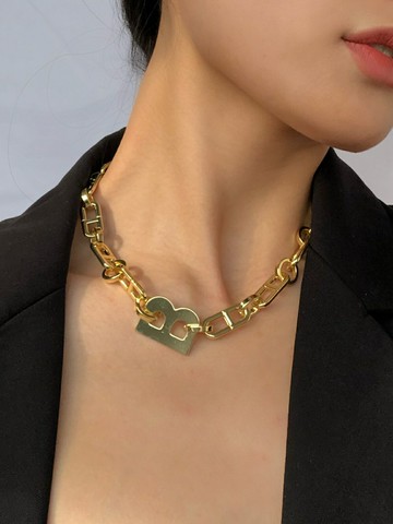 歐美個性夸張B字母古巴項鏈女潮嘻哈小眾設計感鎖骨鏈簡約氣質女