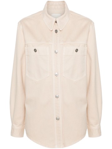 ISABEL MARANT - patch pockets buttoned shirt-jacket - women - Cotton/Lyocell - 40 - Neutrals