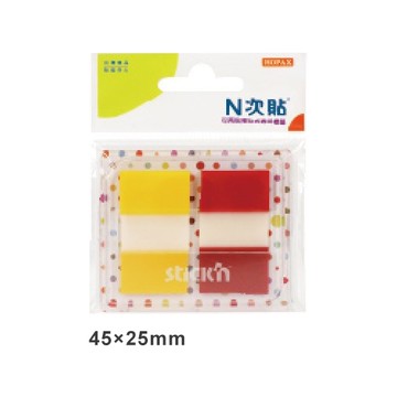 StickN N次貼 2色抽取式可再貼透明標籤 45x25mm 40張入 NO.66034