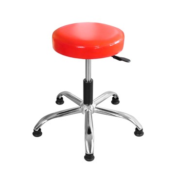 LOGIS邏爵- M&M彩虹鐵腳固定輪工作椅 美髮椅  【A365G】紅