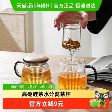 pakchoice玻璃杯茶水分離杯辦公室女士喝水杯子玻璃泡茶杯