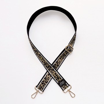 KINAZ 趨勢豹紋品牌質感寬版背帶-晨棕褐-帶我走系列