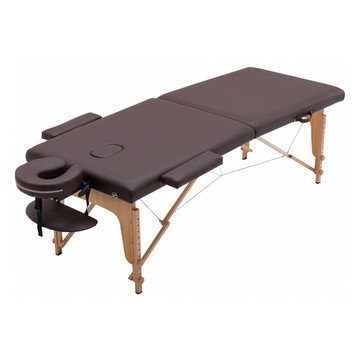 E-home Chill契爾實木腳附牛津布背袋折疊按摩推拿刺青床 寬60cm BSJ001A  棕色