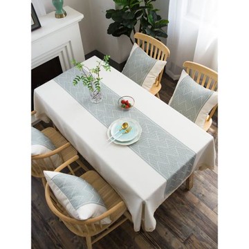 北歐茶幾桌布布藝長方形餐桌布家用高級感輕奢現代簡約棉麻方臺布