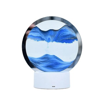 【ibits】3D流沙畫小夜燈 七彩氛圍燈 觸控調光 創意擺件 藝術沙畫 USB電池雙供電 療癒 生日禮物