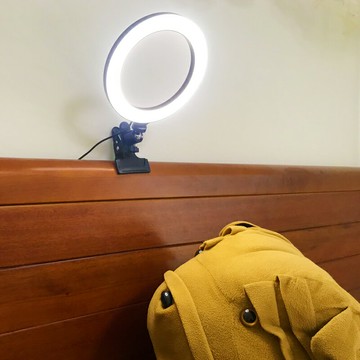 led主播直播專用化妝補光燈美膚嫩膚便攜室內夾子20cm三色可調光