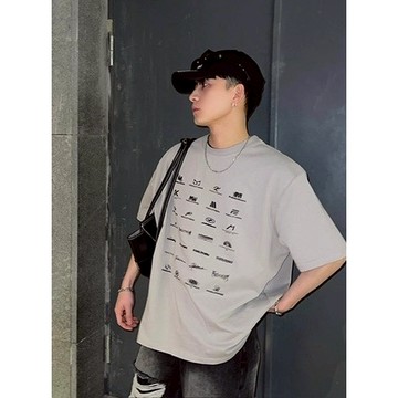 ☆LimeLight☆  品牌 LOGO 抽象 寬鬆 落肩 街頭 短T 短袖