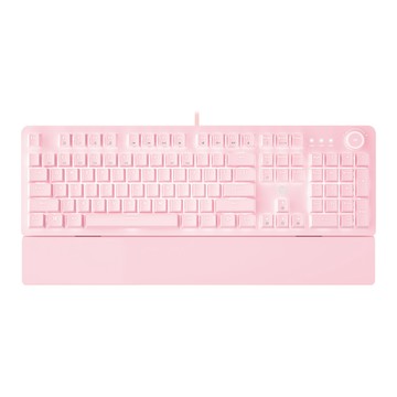 FANTECH MK853 白光燈效多媒體機械式電競鍵盤(英文版)-櫻花粉