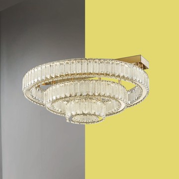 三色變光水晶吸頂燈 F85-09-K1222 (72W)