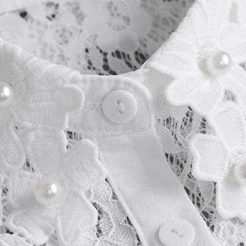 【巴黎精品】現貨+預購 假領子襯衫領片(釘珠繡花蕾絲鏤空女裝配件2色a1gg65)