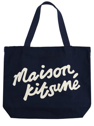 maison kitsuné tote bag with writing