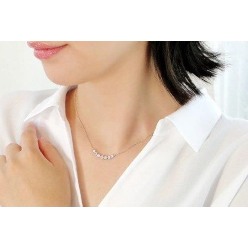 即納】プラチナ 1.00ct ラインダイヤモンド ネックレス | LINEショッピング