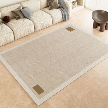 北歐客廳迎賓裝飾地墊方形可水洗耐臟書房展廳淺色系滿鋪圈絨地毯