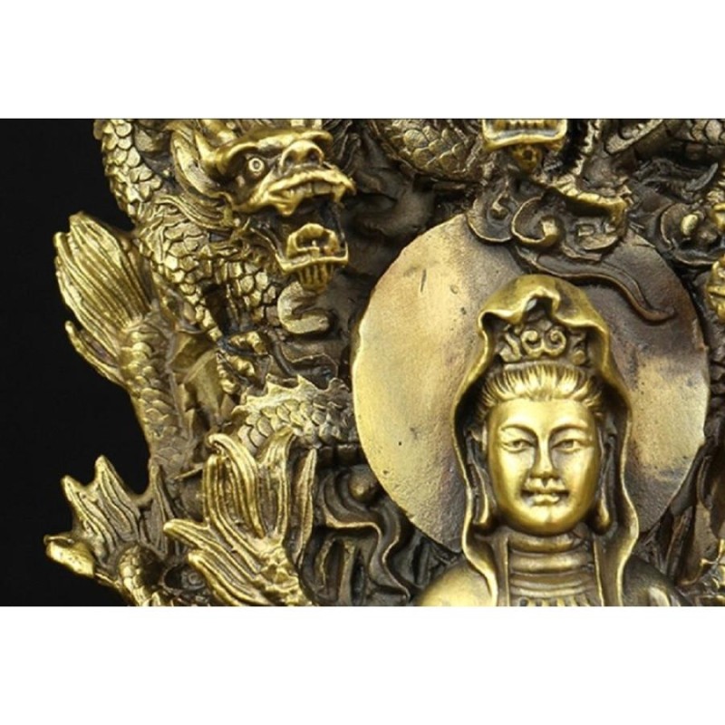 特大サイズ 九龍観音像 観音菩薩像 中国神話 竜生九子 仏像 縁起物 特大サイズ 九龍観音像 観音菩薩像 中国神話 竜生九子 仏像 縁起物 特大