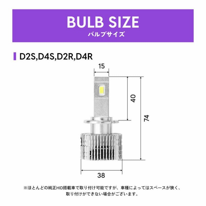 HID屋 LED ヘッドライト D4S D4R D2S D2R 20200cd(カンデラ