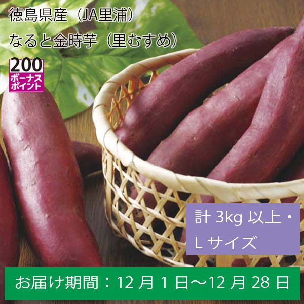 徳島県産（JA里浦）なると金時芋（里むすめ）計３Kg以上・Ｌサイズ