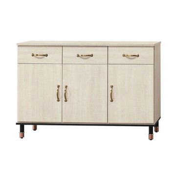 文創集 洛里奇4尺三門三抽低餐櫃-121x41x82cm免組