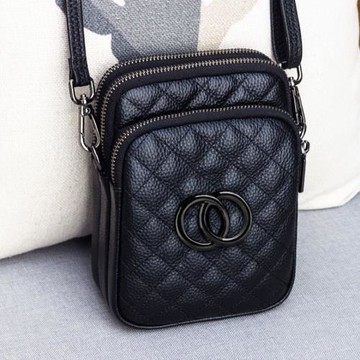 高級感手機包女小包單肩斜挎女士菱格包包時尚潮流三層證件腰包