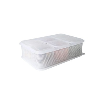 CLEAN PACK 日式6in1分格密封保鮮盒 大容量整合收納 帶蓋密封阻隔串味 可放冰箱  外盒3200ml+內盒380ml  1個
